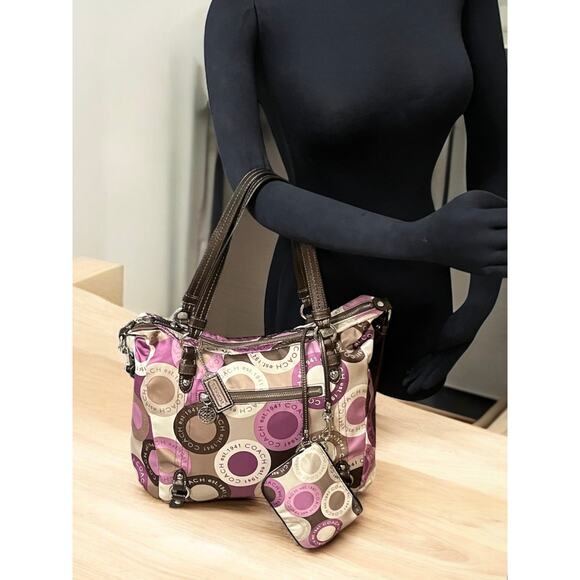 Y2K Coach F17582 Alexandra Snap Head Print Convertible Bag & Wristlet - Picture 12 of 14